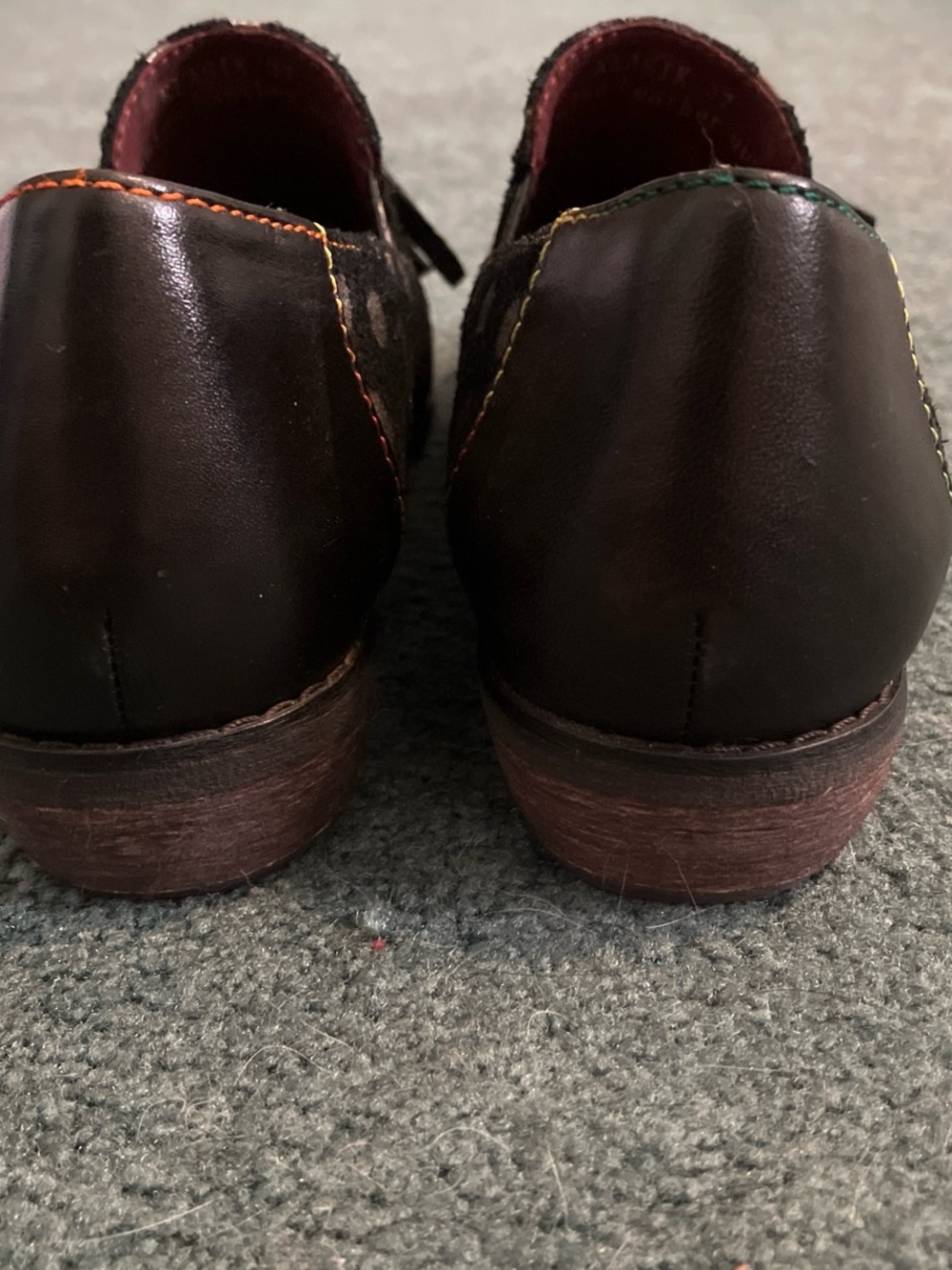 L'artiste Black Loafers with Brown Polka Dots and Tassels - Picture 3 of 5